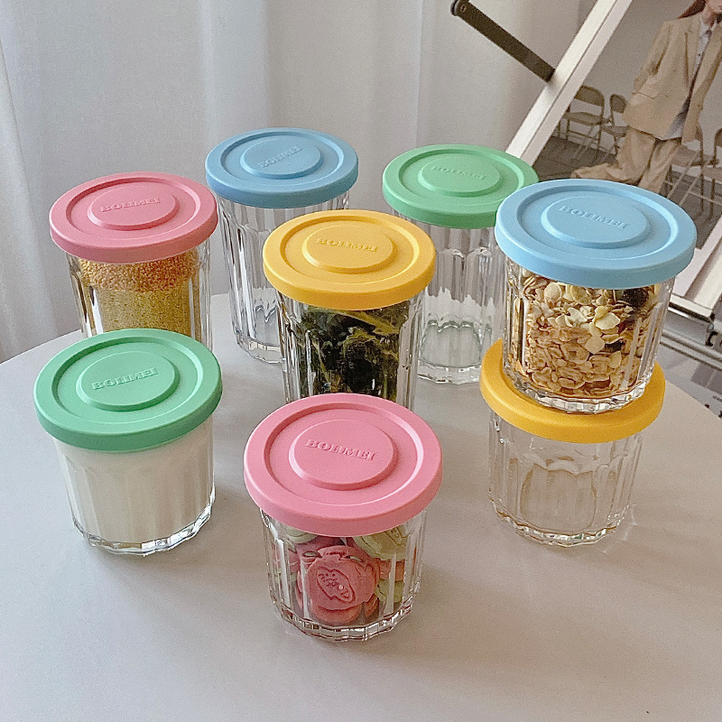 Food Storage Quart - Color Cover Glass Sealed Tank Storage