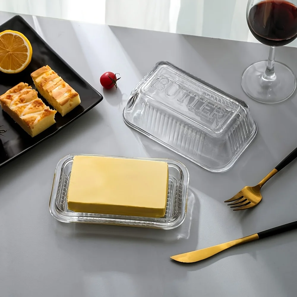 Food Storage Containers B&M - Creative Clear Butter Dish With Lid