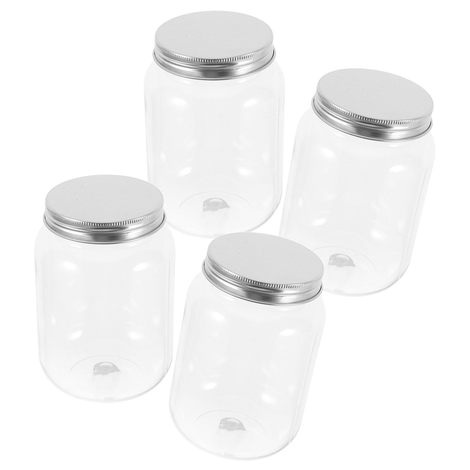 Food Storage Jars & Containers - 4Pcs Clear Plastic Storage Jars with
