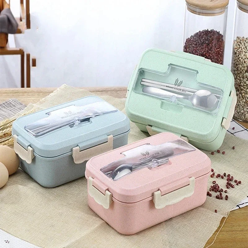 Food Storage Containers B&M - Microwave Lunch Box Wheat Straw Bento