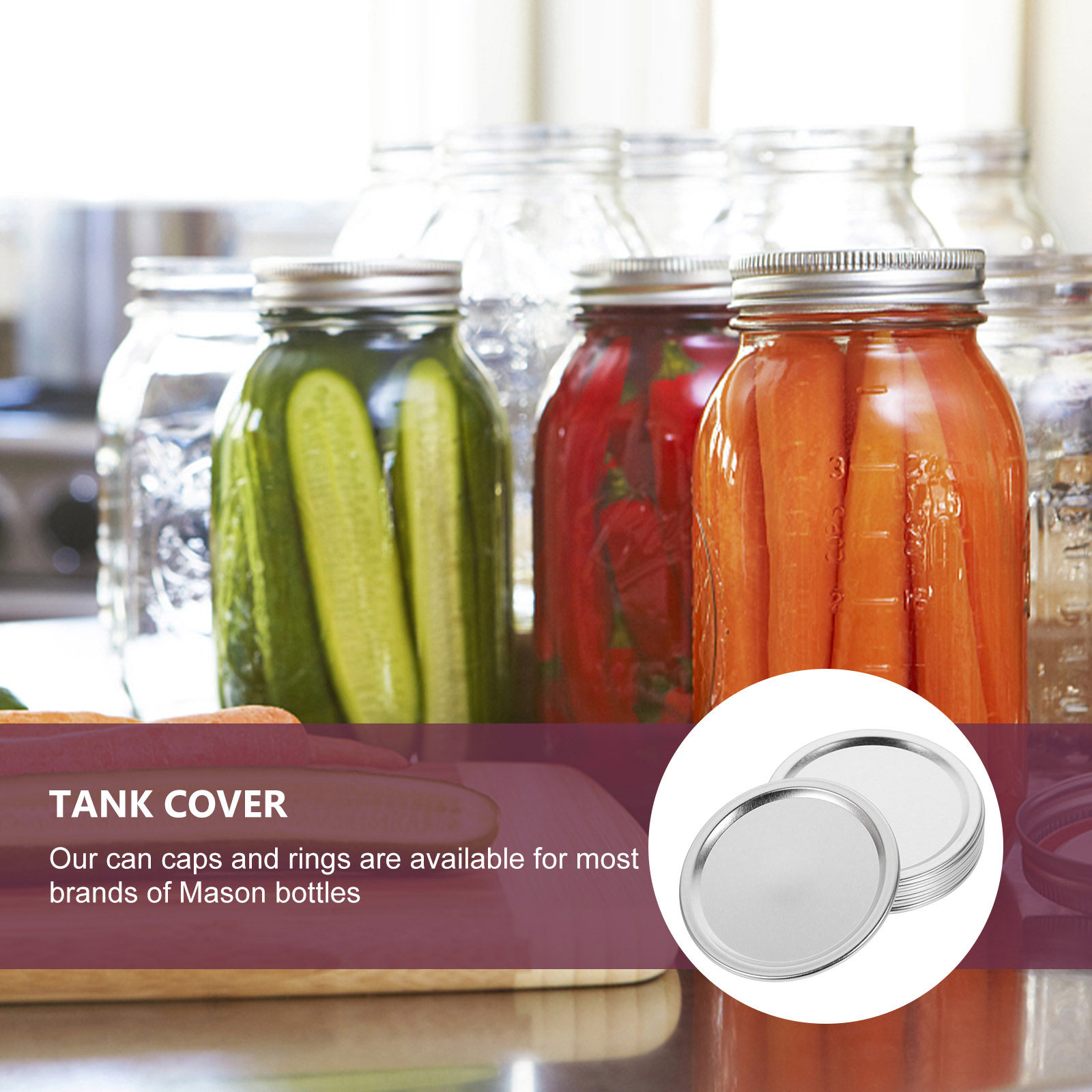 20Pcs Metal Jar Lids Airtight  - Food Storage Jars & Containers 评论和价格