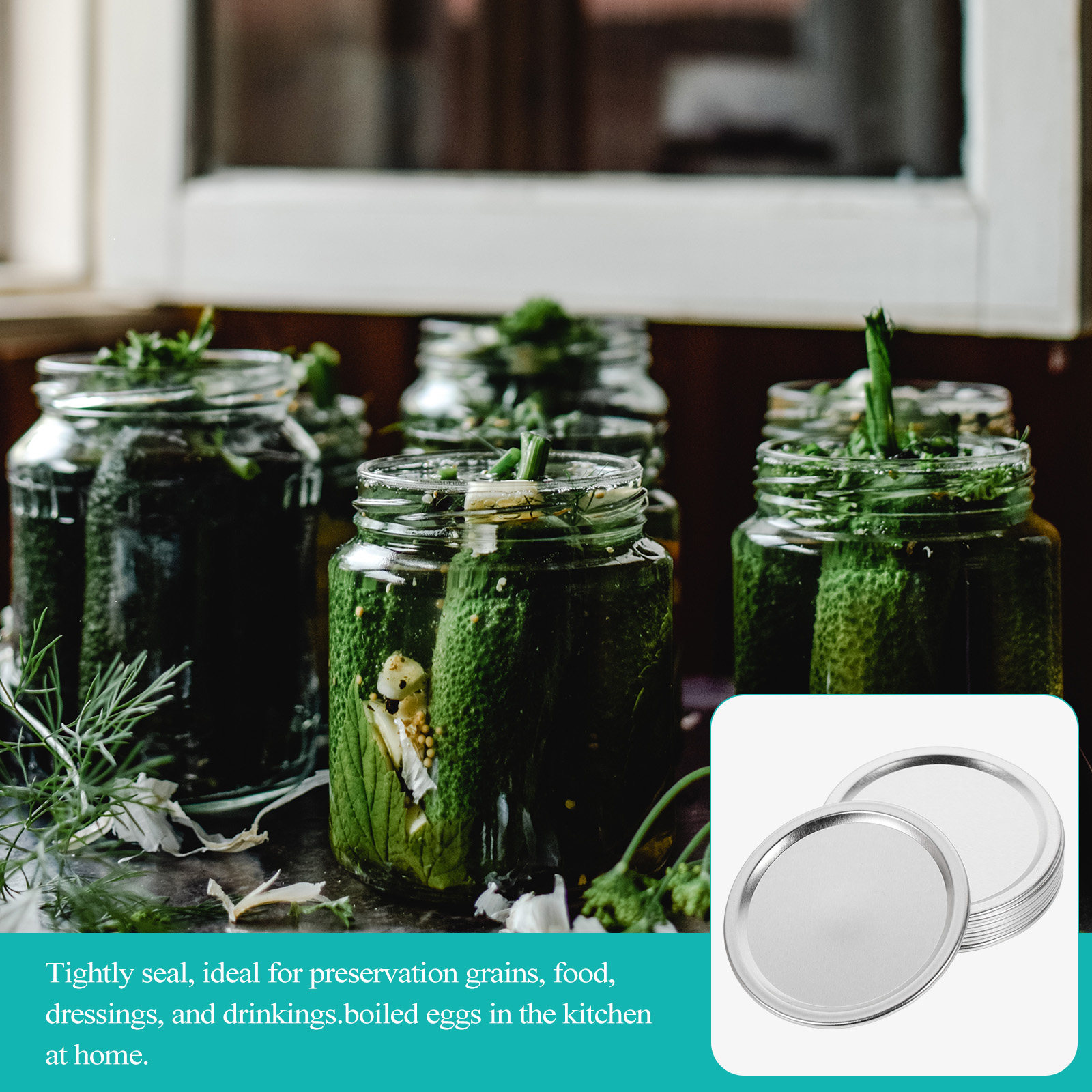 20Pcs Metal Jar Lids Airtight  - Food Storage Jars & Containers 评论和价格