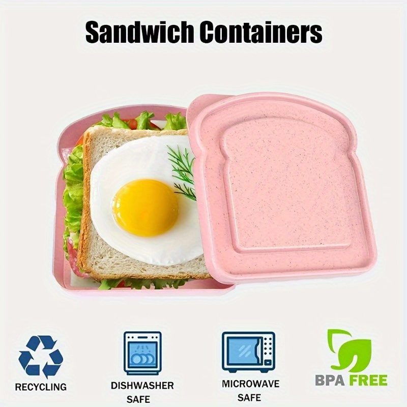 1pc Bento Boxes, Sandwich Cont - Food Storage Plastic Boxes 评论和价格