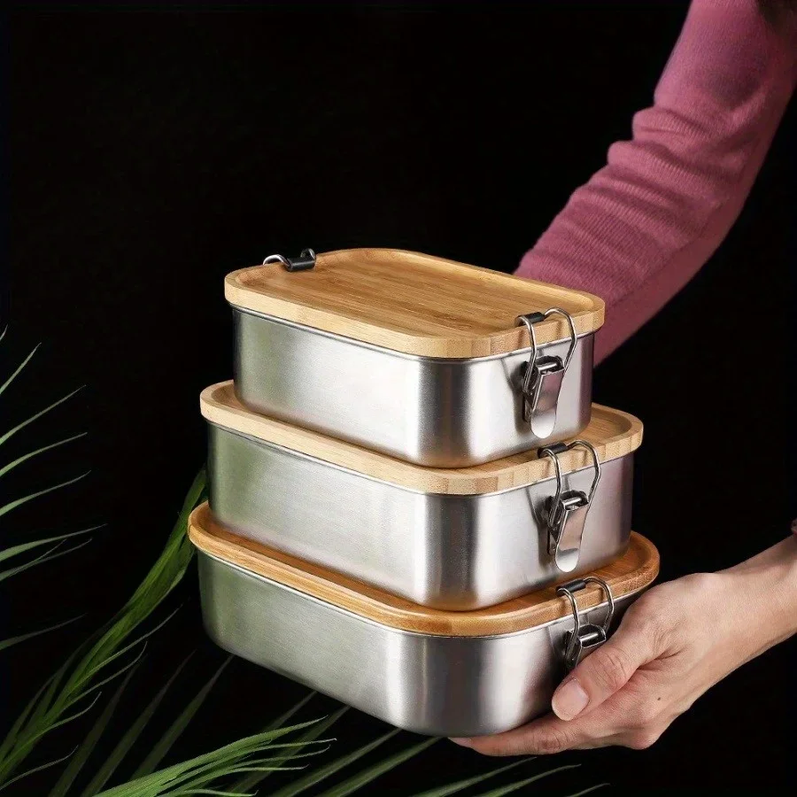 New 304 Stainless Steel Bamboo - Food Storage Quart 评论和价格