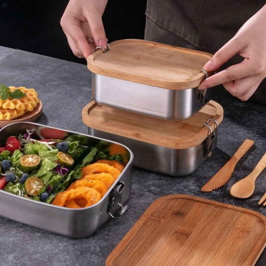 New 304 Stainless Steel Bamboo - Food Storage Quart 评论和价格