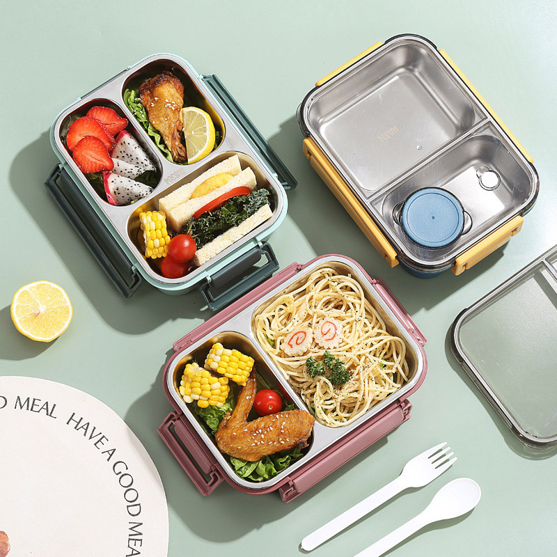 2/3 Grids Lunch Boxes For Chil - Food Storage Thermos 评论和价格