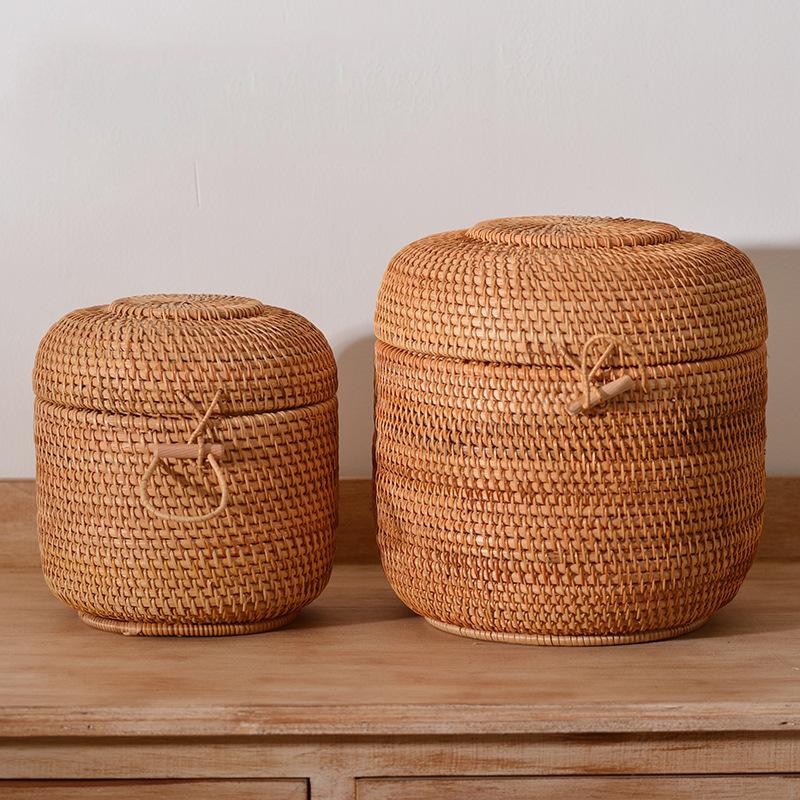 Handwoven Rattan Tea Storage B - Food Storage Quart 评论和价格