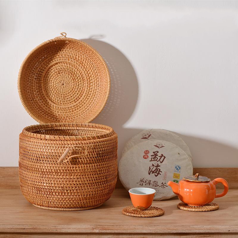 Handwoven Rattan Tea Storage B - Food Storage Quart 评论和价格