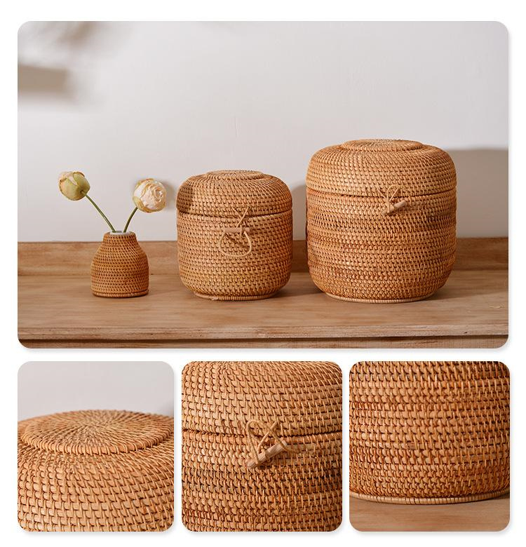 Handwoven Rattan Tea Storage B - Food Storage Quart 评论和价格