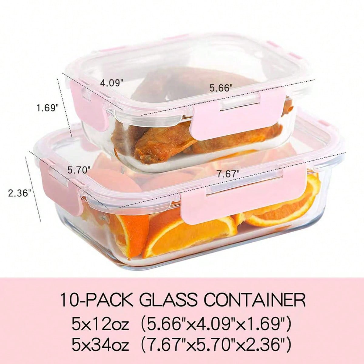 10 Pack Glass Meal Prep Contai - Food Storage Quart 评论和价格