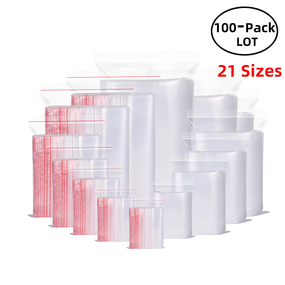 100PCS/Pack Resealable Zip Loc - Food Storage Zip Lock Bags 评论和价格