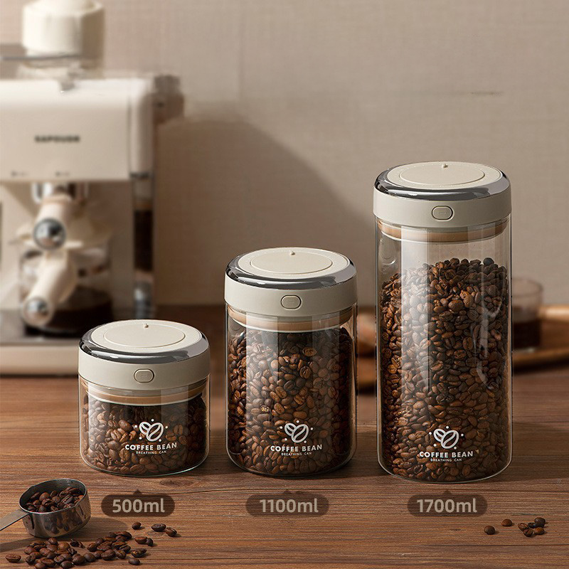500/1100/1700ml Coffee Beans V - Food Storage Jars & Containers 评论和价格