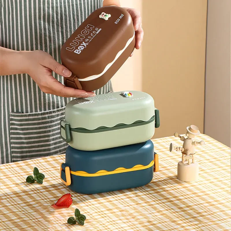 850ML Lunch Box Double-layer P - Food Storage Thermos 评论和价格