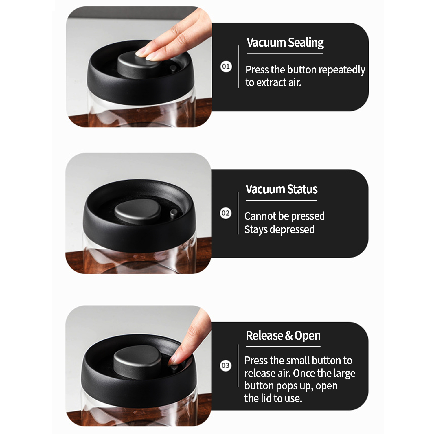 OANKR Vacuum Coffee Canister 5 - Food Storage Jars & Containers 评论和价格