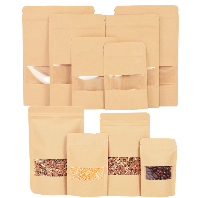 20/50pcs Kraft Paper Zip Lock  - Food Storage Zip Lock Bags 评论和价格