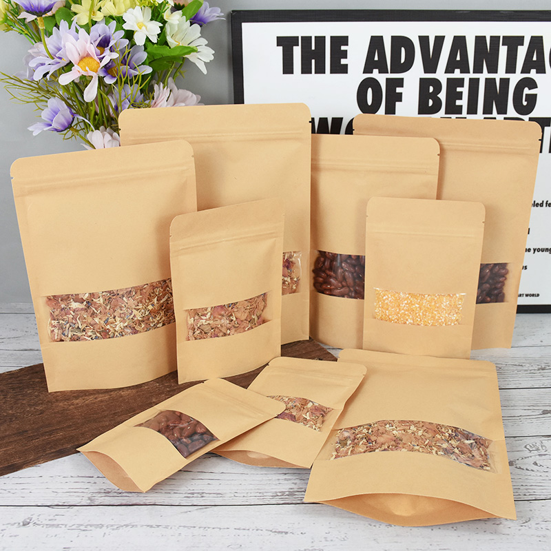 20/50pcs Kraft Paper Zip Lock  - Food Storage Zip Lock Bags 评论和价格