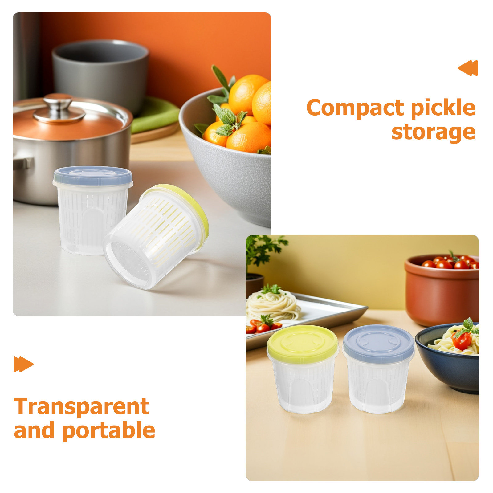 3Pcs Pickle Container Sealed S - Food Storage Jars & Containers 评论和价格