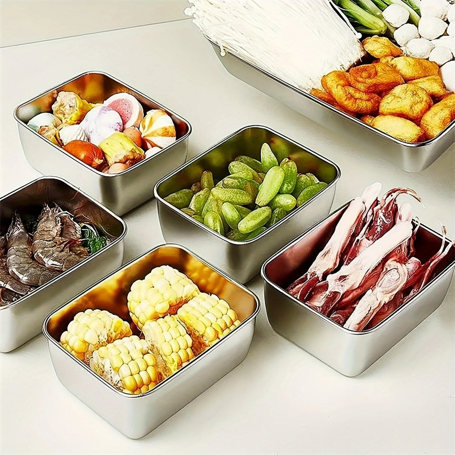 1/3/5pcs Stainless Steel Food  - Food Storage Quart 评论和价格